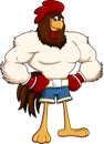 Brave Rooster Cartoon Character Ready To Fight Royalty Free Stock Photo