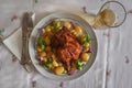 chicken cooked in the oven with rosemary and new potatoes