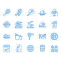 Chicken cooking and food related icon and symbol set