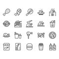 Chicken cooking and food related icon and symbol set