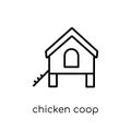 chicken coop icon. Trendy modern flat linear vector chicken coop Royalty Free Stock Photo
