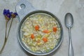 Chicken corn soup with rivels
