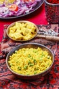 Chicken curry with basmati rice and green peas Royalty Free Stock Photo