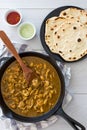 Chicken curry and naan Royalty Free Stock Photo