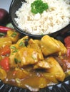 Chicken curry and rice Royalty Free Stock Photo