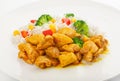 Chicken curry with rice and vegetables