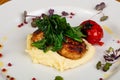 Chicken cutlet with mushed potato Royalty Free Stock Photo