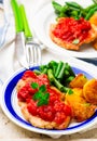 Chicken Cutlets in Pizzaiola Sauce. Royalty Free Stock Photo