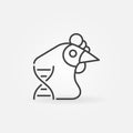 Chicken with DNA vector concept icon in thin line style