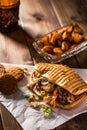 Chicken doner kebab and falafel Royalty Free Stock Photo