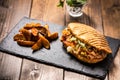 Chicken doner kebab with potatoes Royalty Free Stock Photo