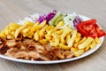 Chicken Doner Kebab and Vegetables Royalty Free Stock Photo