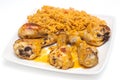 Chicken drumbsticks and mexican rice Royalty Free Stock Photo