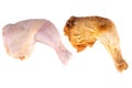 chicken drumstick fried fresh isolated on white background Royalty Free Stock Photo