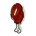 Single chicken leg drumstick freehand drawing on white background Royalty Free Stock Photo