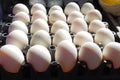 Chicken egg arrange for sale in local market Royalty Free Stock Photo