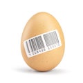 Chicken egg with barcode sticker 3d Royalty Free Stock Photo