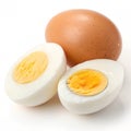 Chicken Egg and Boiled Egg Isolated on White Background Royalty Free Stock Photo