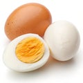 Chicken Egg and Boiled Egg Isolated on White Background Royalty Free Stock Photo