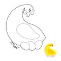 Chicken and egg coloring book. Farm Bird nests of eggs. Royalty Free Stock Photo
