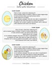 Chicken egg explanation template Royalty Free Stock Photo