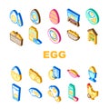 chicken egg farm brown icons set vector Royalty Free Stock Photo