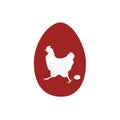 Chicken and an egg isolated. Royalty Free Stock Photo