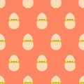 Chicken in egg pattern seamless. Baby cloth texture