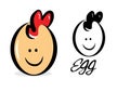 Chicken egg smile farm logo Royalty Free Stock Photo