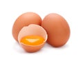 Chicken egg with yolk Royalty Free Stock Photo