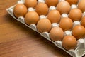 Chicken eggs in a basket among the hay Royalty Free Stock Photo