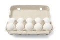 Chicken eggs in cassette Royalty Free Stock Photo