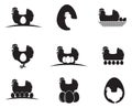 Chicken and eggs icons