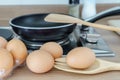 Chicken eggs in the kitchen Royalty Free Stock Photo