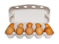 Chicken eggs in open carton box isolated. Hen healthy eating. png transparent Royalty Free Stock Photo