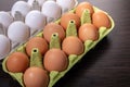 Chicken eggs in a package Royalty Free Stock Photo