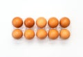 Chicken eggs in plastic package on white. Royalty Free Stock Photo