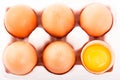Chicken Eggs row pattern background Royalty Free Stock Photo