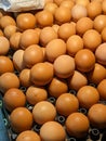 Chicken eggs stored at street market