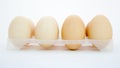 chicken eggs neatly stacked in a white tray Royalty Free Stock Photo