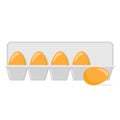 Chicken eggs in a tray on white, stock vector illustration Royalty Free Stock Photo