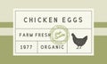 Chicken eggs trendy vintage label.