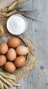 Chicken eggs, wheat and flour