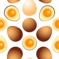 Chicken eggs, white and brown with spots Royalty Free Stock Photo