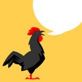 Chicken emblem. Stylized illustration of black