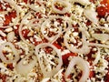 Chicken Enchiladas Topped With Feta Cheese and Raw Onions Royalty Free Stock Photo