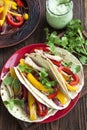 Chicken fajitas with vegetables Royalty Free Stock Photo