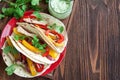 Chicken fajitas with vegetables Royalty Free Stock Photo