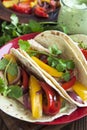 Chicken fajitas with vegetables Royalty Free Stock Photo