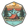 Outdoor camping logo design template Royalty Free Stock Photo